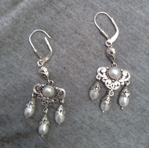 VTG sterling pearl earrings